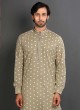 Cotton Dark Beige Color Printed Kurta Pajama